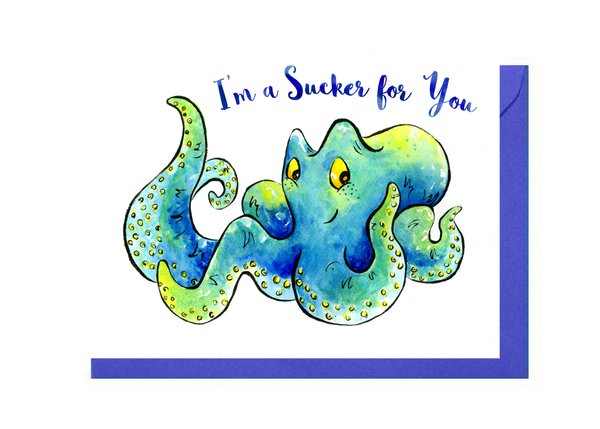 Sucker for You, Octopus Valentine Card C103