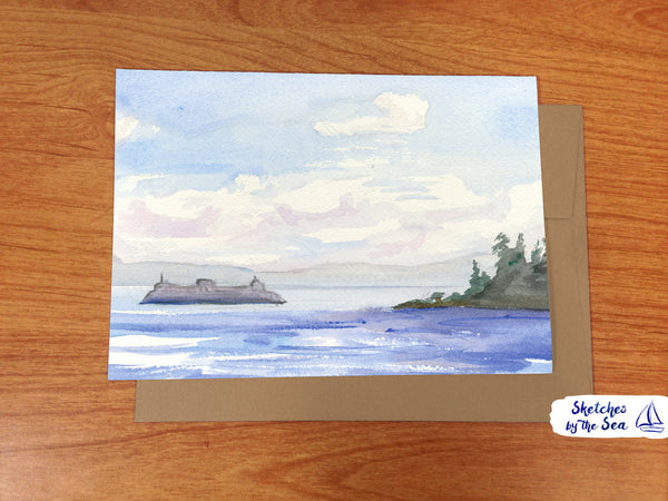 Seattle Ferry Watercolor Card WC208