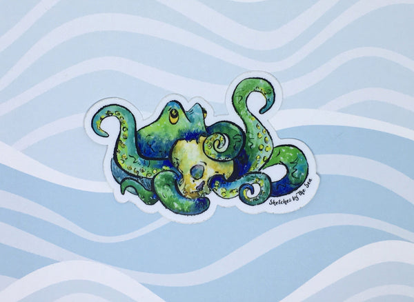 Octopus and Skull Sticker ST801