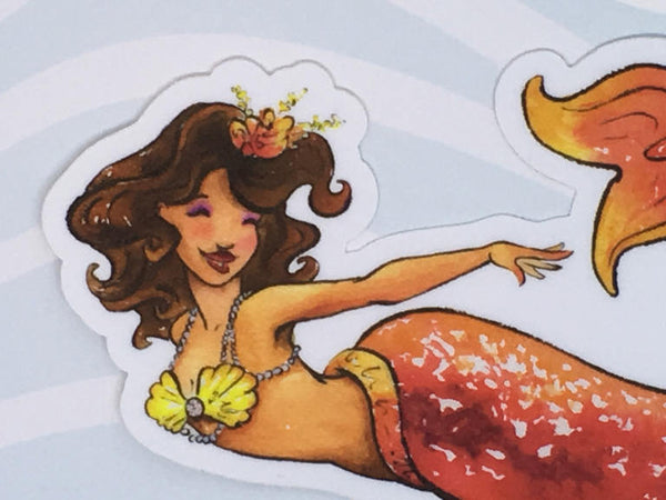 Ruby Mermaid Sticker ST821