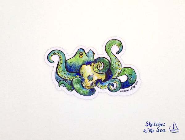 Octopus and Skull Sticker ST801