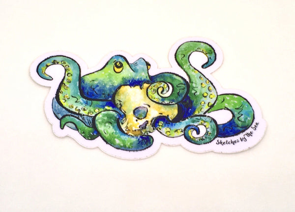 Octopus and Skull Sticker ST801