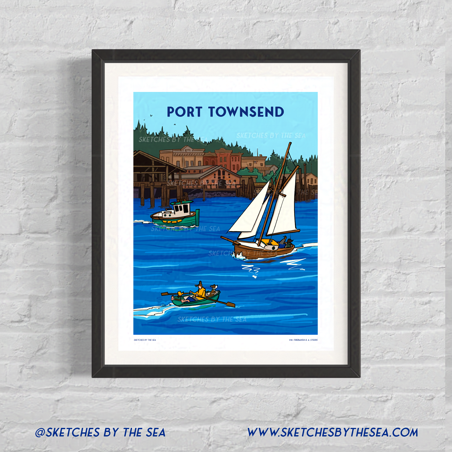 Port Townsend Travel Poster, Retro Inspired Art Print