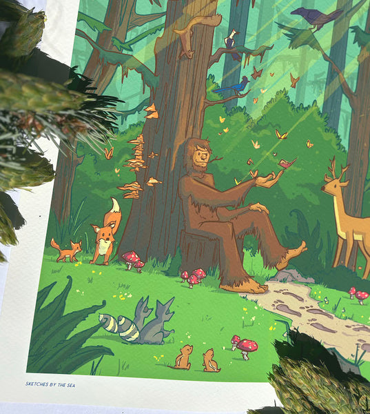 Sasquatch and Friends Art Print